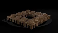 AAA Medieval Wooden Trade Center 01 R Low-poly 3D model