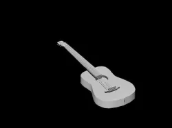 Acoustic guitar Low-poly 3D model