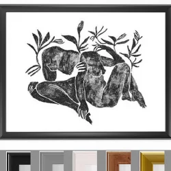Art Frames 137- nude figures and flowers Art 3D model
