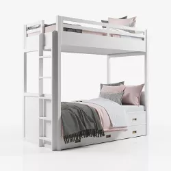 Avalon Bunk Bed with Trundle 3D model