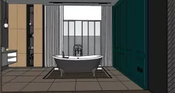 bathroom realistic render Low-poly 3D model