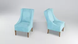 Blue Lounge Chair Low-poly 3D model