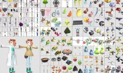 Cartoon - Collection Characters and objects and othes Low-poly 3D model