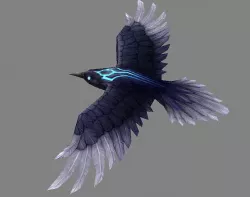 Cartoon Crow - Raven - Black Bird Monster Low-poly 3D model