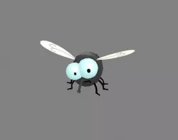 Cartoon house fly Low-poly 3D model