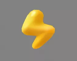 Cartoon lightning icon Low-poly 3D model
