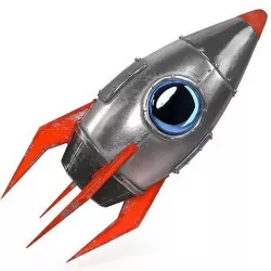 Cartoon Rocket Low-poly 3D model