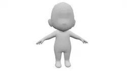 Chibi Basemesh Low-poly 3D model