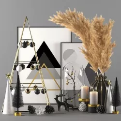 Christmas decorative set 3D model