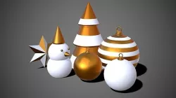 Christmas Happy New Year Decoration Props 3D model