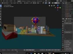 City and Town Blender Low-poly 3D model