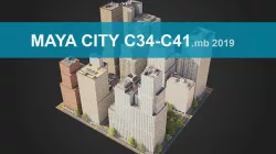 City District C34-C41 MAYA Low-poly 3D model