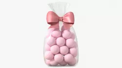 Clear bag with sweets and bow 01 3D model