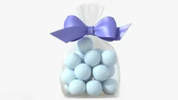 Clear bag with sweets and bow 02 3D model