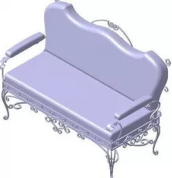 Couch art nouveau 3D model