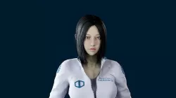 Cyberpunk girl  medic Low-poly 3D model