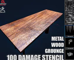 Damage Stencils for Substance Painter and ZBrush 3D model