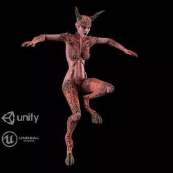 Demon Girl Low-poly 3D model