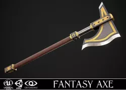 Fantasy Axe 1B Low-poly 3D model