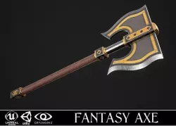 Fantasy Axe 1D Low-poly 3D model