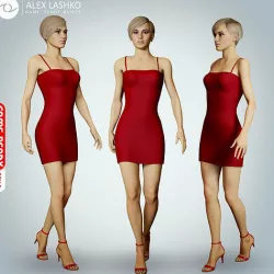 Female Character - Ana - Dress Low-poly 3D model
