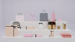 Gift Boxes and Paper Bag 3D model