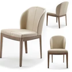 Giorgetti normal chair Leather  Beige 3D model