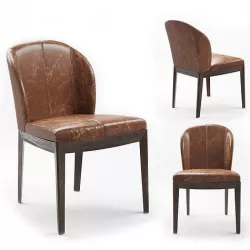 Giorgetti normal chair Leather  Brown 3D model