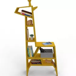 Giraffe-shaped shelf for books and toys Low-poly 3D model