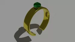 Gold ring with emerald 3D model