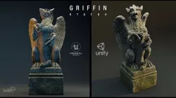 Griffin Statue 4K PBR Low-poly 3D model