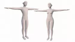 Human Basemeshes - Rigged Body and Face Low-poly 3D model