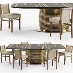 Inedito Asnaghi Aragorn table and Amerigo chair 3D model