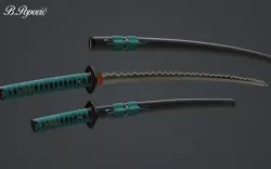 Katana and Wakizashi 3D model