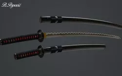 Katana and Wakizashi 3D model