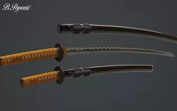 Katana and Wakizashi 3D model