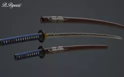 Katana and Wakizashi 3D model