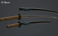 Katana and Wakizashi 3D model