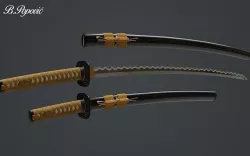 Katana and Wakizashi 3D model