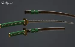 Katana and Wakizashi 3D model
