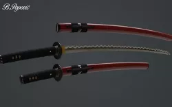 Katana and Wakizashi 3D model