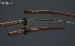 Katana and Wakizashi 3D model