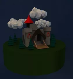 Low Polly Castle  Low-poly 3D model