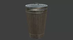 Low Poly Trash Can  Low-poly 3D model