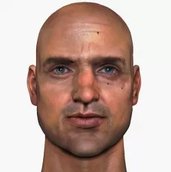 Male head PBR Realistic low poly Low-poly 3D model Low-poly 3D model