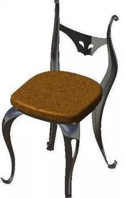 Medieval Transilvanian forged metal seat of Dracula 3D model