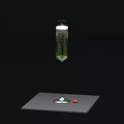 Modern Champagne Flute 1 - Medium-Density Bubbles 3D model