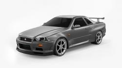 3D file WIDEBODY KIT FOR SKYLINE R34 TAMIYA 1/24 MODELKIT 🛞・Template to  download and 3D print・Cults