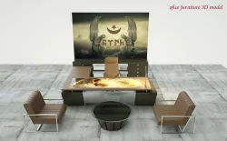  office furniture  3d model pack Low-poly 3D model