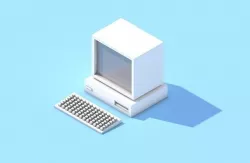 Old School Pc Ibm lowpoly game model Low-poly 3D model